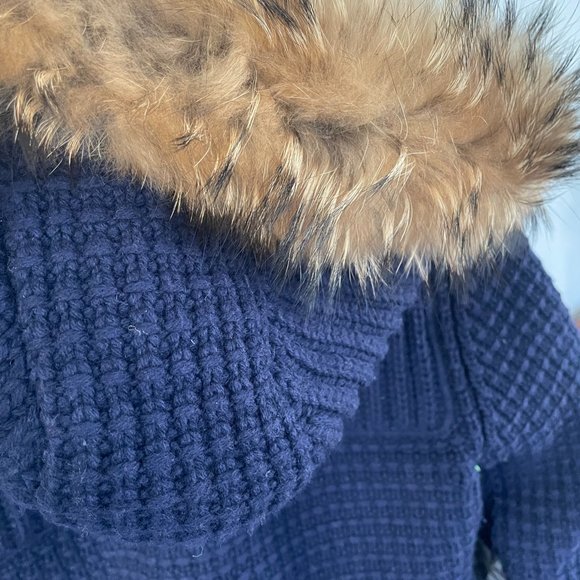 Bark Montgomery Knitted Sweater Jacket with Hood X-Small Navy - Picture 3 of 13